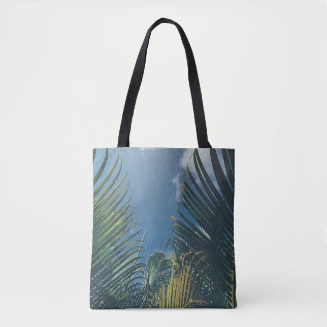 TROPICAL PALM LEAVES TOTE BAG (Front)