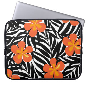 Tropical palm leaves, vintage applique style. laptop sleeve