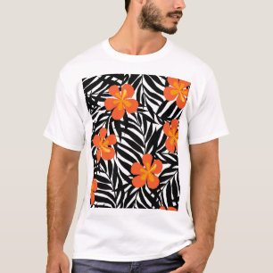 Tropical palm leaves, vintage applique style. T-Shirt