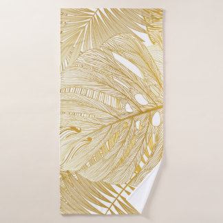 Tropical palm leaves: vintage pattern. bath towel