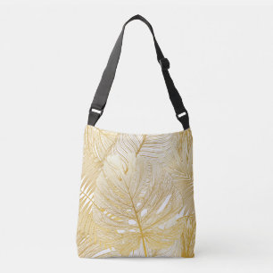Tropical palm leaves: vintage pattern. crossbody bag