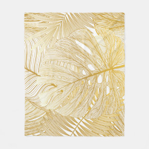 Tropical palm leaves: vintage pattern. fleece blanket