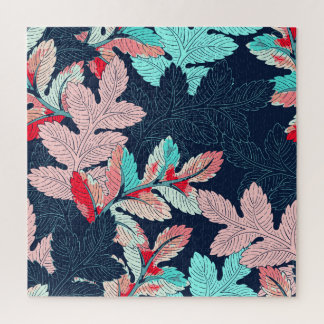 Tropical Palm Leaves: Vintage Pattern Jigsaw Puzzle