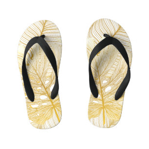 Tropical palm leaves: vintage pattern. kid's thongs