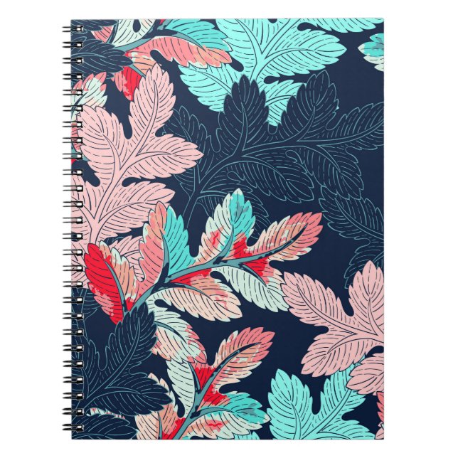 Tropical Palm Leaves: Vintage Pattern Notebook (Front)