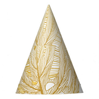 Tropical palm leaves: vintage pattern. party hat