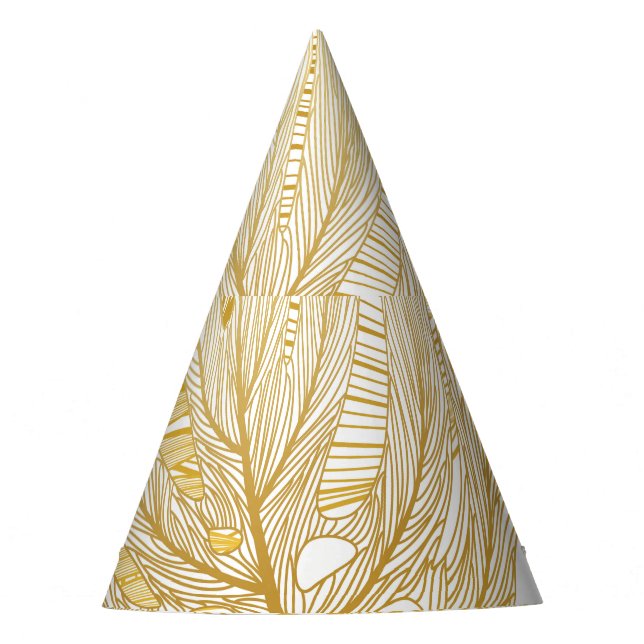 Tropical palm leaves: vintage pattern. party hat (Front)