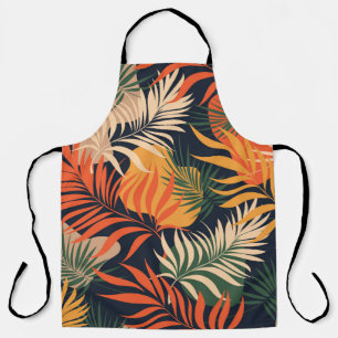 Tropical Palm Leaves: Vintage Seamless Apron
