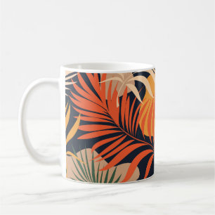 Tropical Palm Leaves: Vintage Seamless Coffee Mug