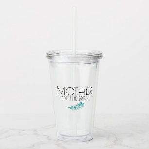 Tropical Palm Leaves Wedding Bachlorette Party Acrylic Tumbler