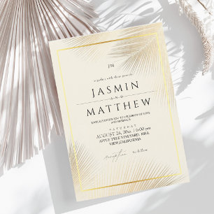 Tropical Palm Modern Wedding   Invitation