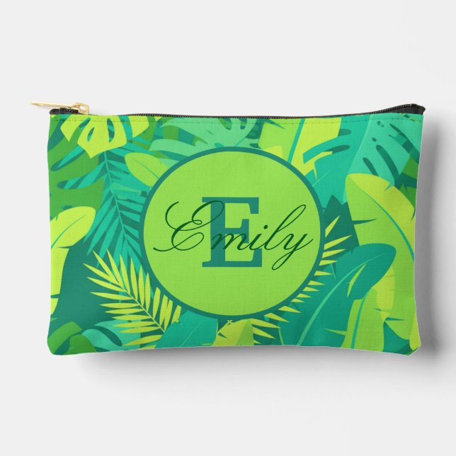 Tropical Palm Monogram Toiletry Bag (Front)