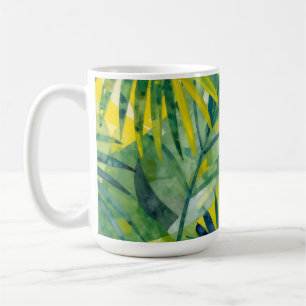 Tropical Palm Monstera Jungle Leaves Coffee Mug