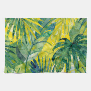Tropical Palm Monstera Jungle Leaves Tea Towel