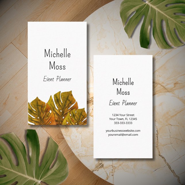 Tropical Palm Monstera Leaves Botanical Greenery Business Card (Creator Uploaded)