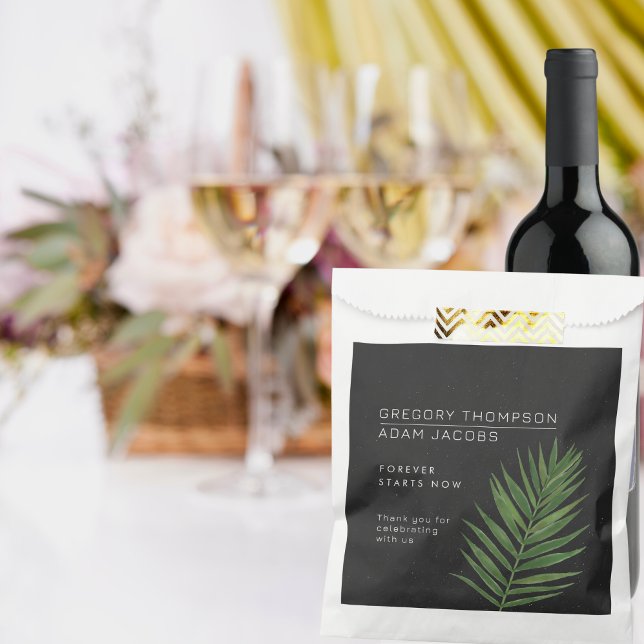 Tropical Palm Night Sky Modern Minimalist Wedding Favour Bag (Creator Uploaded)