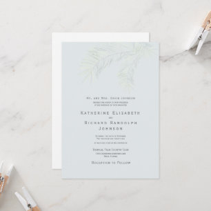 Tropical Palm One Venue Wedding Invitation