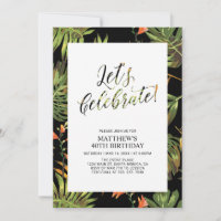 Tropical Palm Pattern Adult 40th Birthday Party