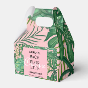 Tropical Palm Pink Bachelorette Party Hangover Kit Favour Box
