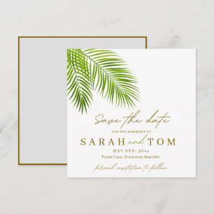 Tropical Palm Save the Date Invitation