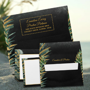 Tropical Palm Save The Date & Thank You Cards Envelope