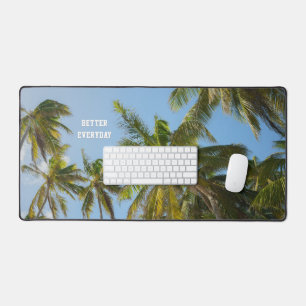 Tropical Palm sky & Motivational Aesthetic Work Desk Mat