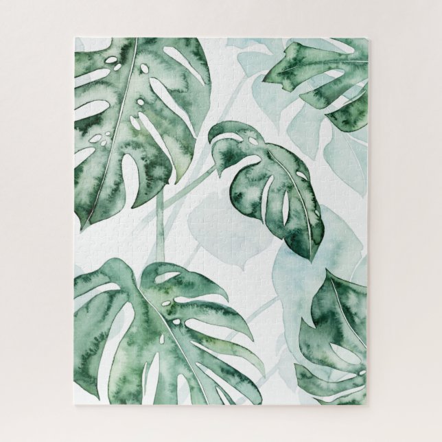 Tropical Palm Split Leaf Jigsaw Puzzle (Vertical)