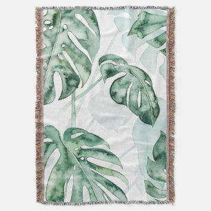 Tropical Palm Split Leaf Throw Blanket