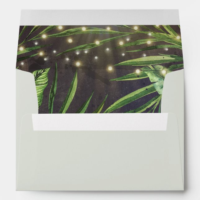 Tropical Palm String of Lights Beach Envelopes (Back (Bottom))