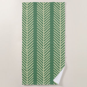 Tropical Palm Stripes Beach Towel