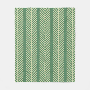Tropical Palm Stripes Fleece Blanket