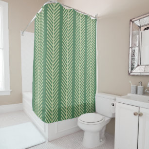 Tropical Palm Stripes Shower Curtain