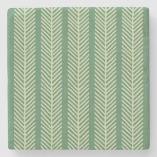 Tropical Palm Stripes Stone Coaster