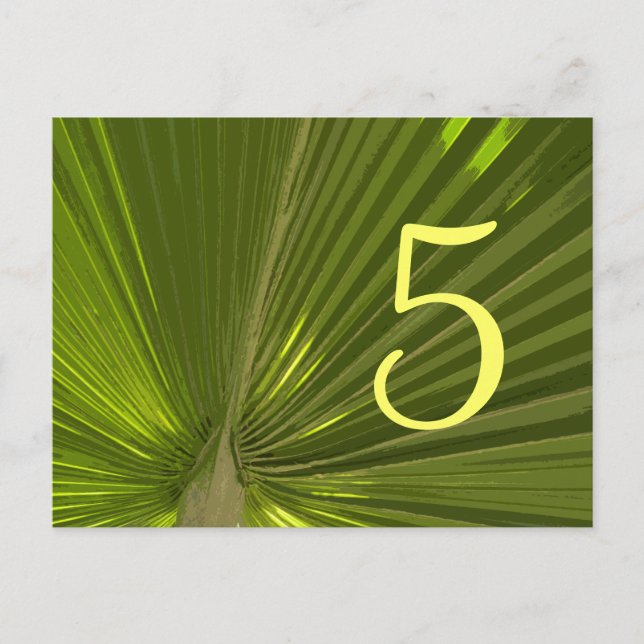 Tropical Palm Table Number Postcard (Front)