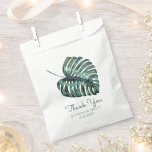 Tropical Palm Thank You Monstera Wedding Favour Bag