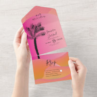 Tropical Palm Tree Abstract Wedding Pink