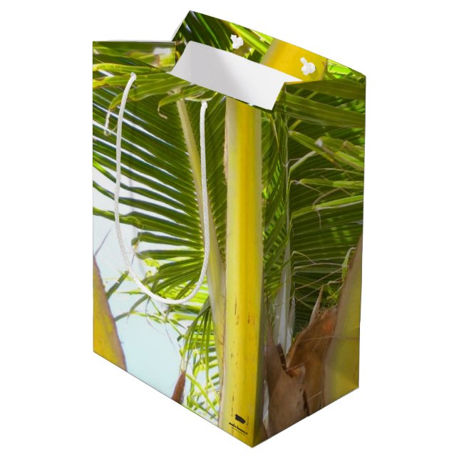 Tropical Palm Tree and Blue Sky Medium Gift Bag (Back Angled)