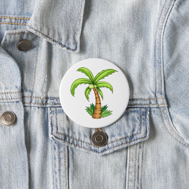 Tropical Palm Tree Beach and Island Vibes  7.5 Cm Round Badge (Creator Uploaded)
