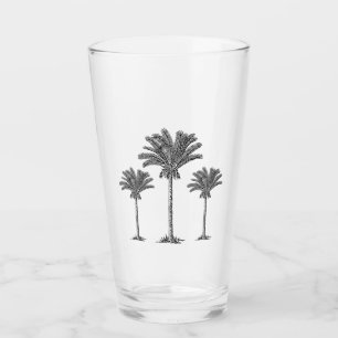 Tropical Palm Tree Beach Classic Black Bar Glasses