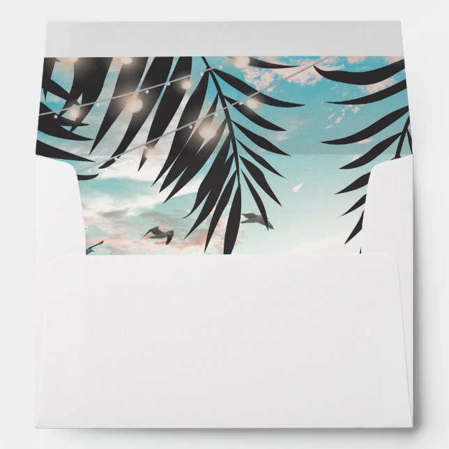 Tropical Palm Tree Beach Destination Envelopes (Back (Bottom))