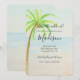 Tropical Palm Tree Beach Invitation