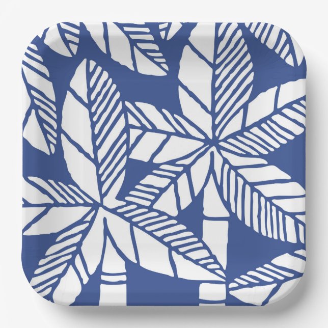 Tropical Palm Tree Beach Party Paper Plate (Front)