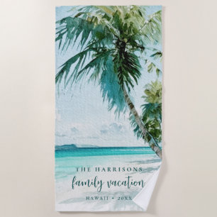 Tropical Palm Tree Beach  Towel