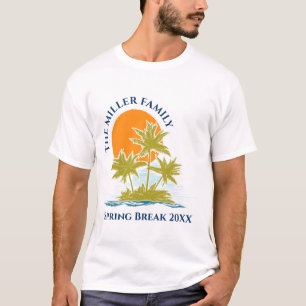 Tropical Palm Tree Beach Trip Sunset Cute Custom T-Shirt