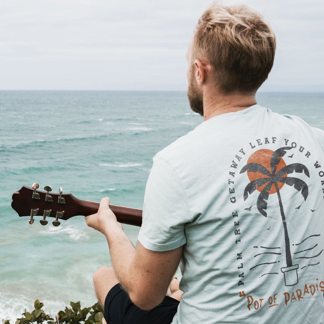 Tropical Palm Tree Beach Vibes Summer Sun Retro T-Shirt (Creator Uploaded)