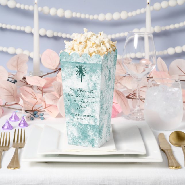 Tropical Palm Tree Beach Wedding Favour Box (Wedding)