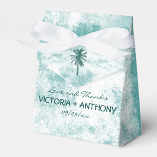 Tropical Palm Tree Beach Wedding Favour Box