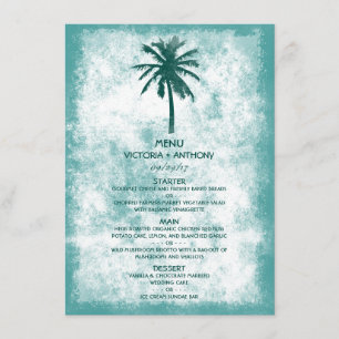 Tropical Palm Tree Beach Wedding Menu