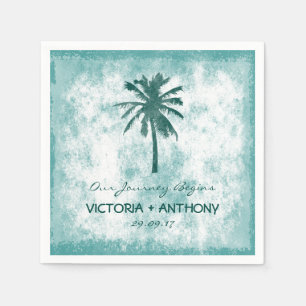 Tropical Palm Tree Beach Wedding Napkin