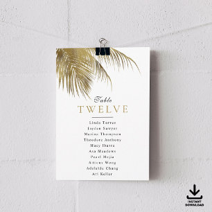 Tropical Palm Tree Beach Wedding Seating Cards